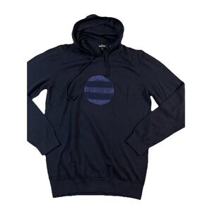 Jared Lang Collection Men's Navy Merino Wool Blend Hoodie Shirt Sz Medium NWOT